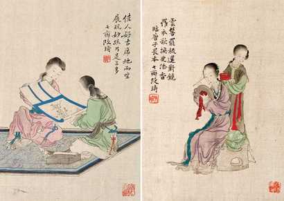 改琦（款） 仕女册 册页（十二开）